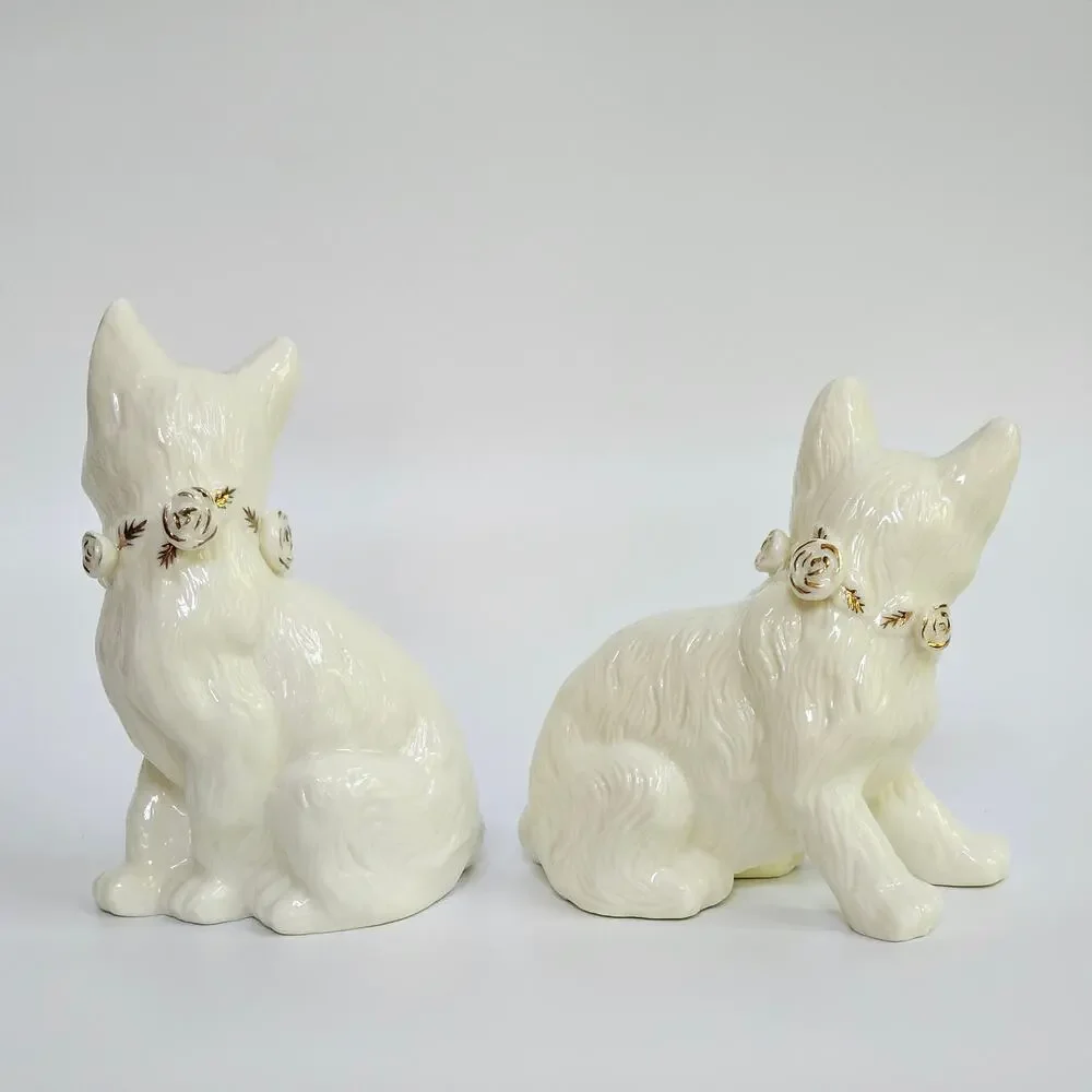 Vintage Formalities by Baum Brothers Ivory Cat Figurines Pair | Ceramic Kittens